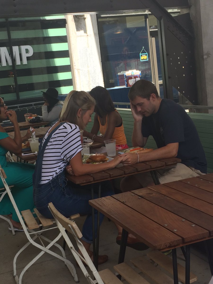 Walking in ponce city market &amp; came across this couple praying before a meal. I pray that I find a love like this.