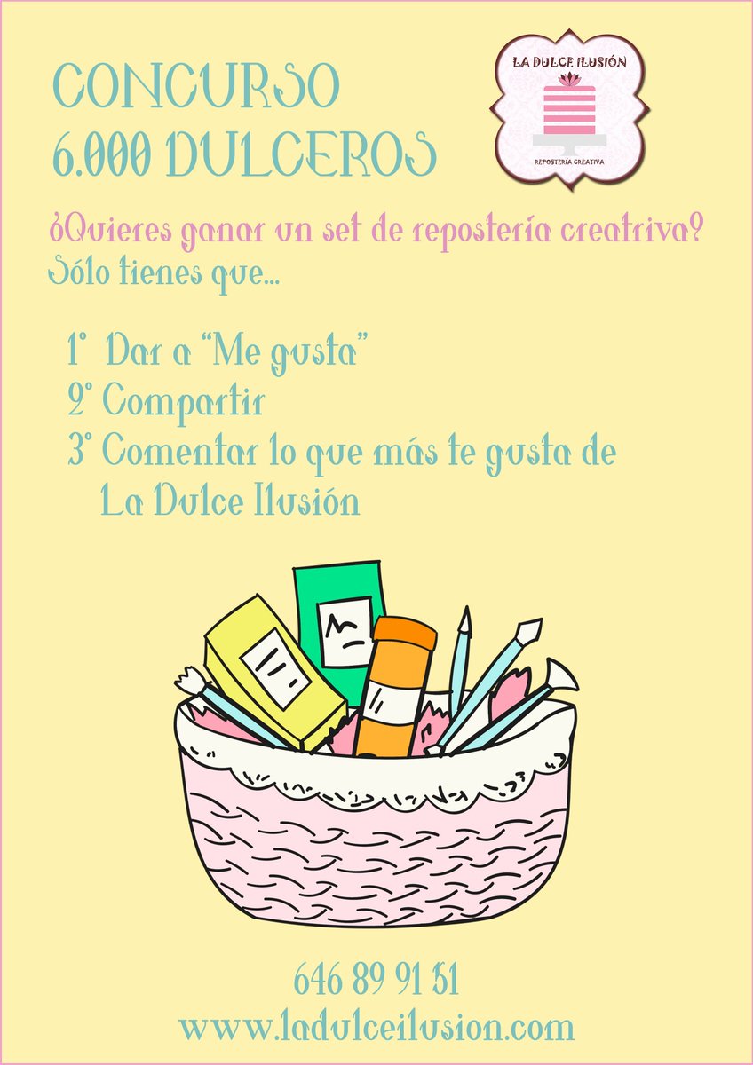 ladulceilusion's tweet image. Participa en el concurso 6000 dulcer@s y consigue un genial set de repostería creativa! 😊