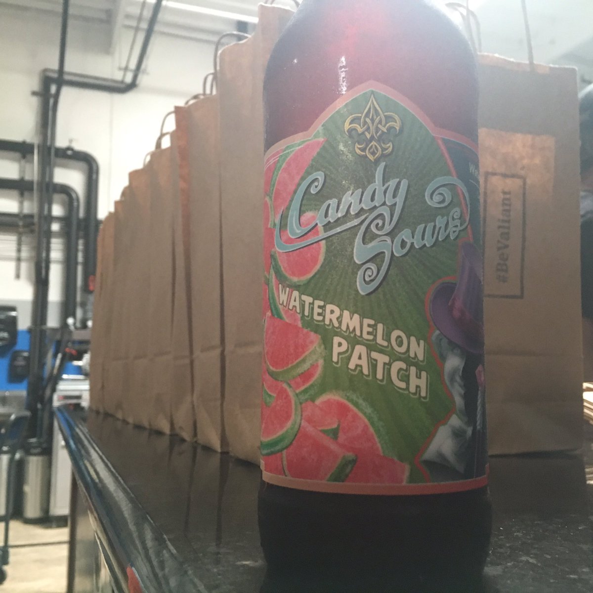 valiantbrewing's tweet photo. Bottles lined up for the bottle release of #WatermelonPatchSour! Less than 30 minutes!!
#ocBEER https://t.co/tNVj2cDGq2