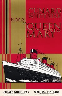 posterteam's tweet photo. UK poster: Cunard White Star - R.M.S. Queen Mary https://t.co/WD2HoO7Qtu #vintageposters #ukposter https://t.co/ufuvLiPQuD
