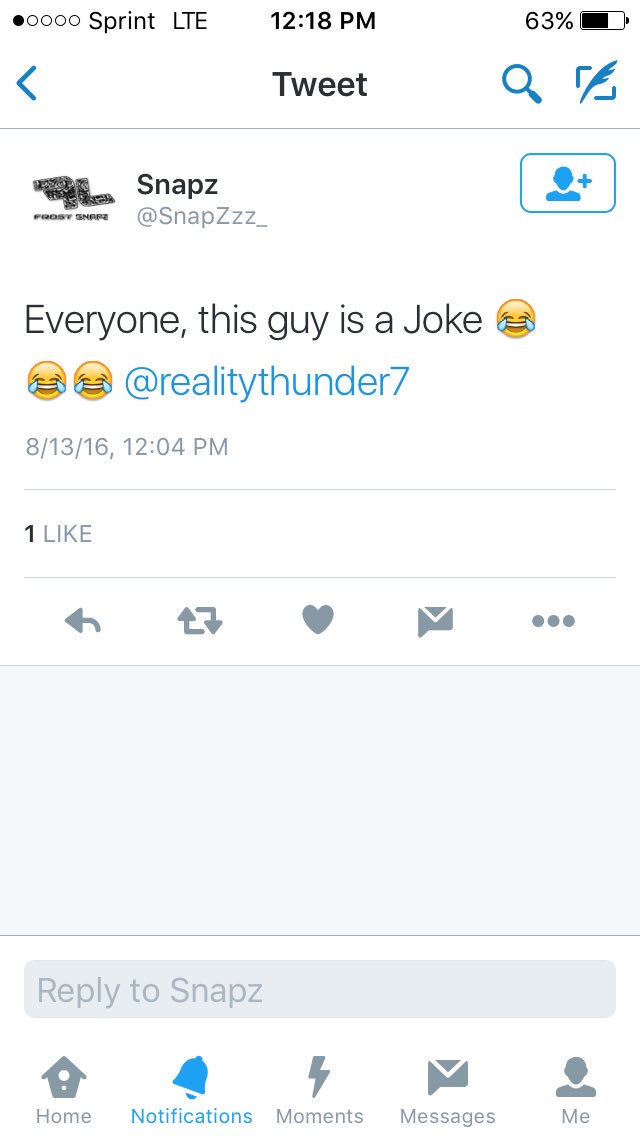 realitythunder7's tweet photo. And he's saying Ima joke when hes tweeting this https://t.co/yz36Zq0cFs