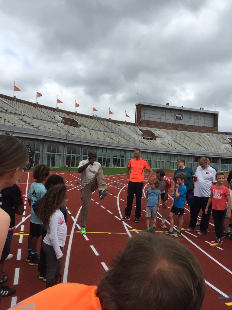 Teaching proper technique at the Olympic stadium in Amsterdam
