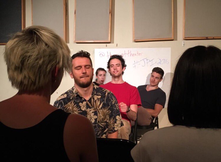 FineLineComedy's tweet image. The Gorge doing their thing at #JPIF. 

(Spencer is playing the bongos inside a dead horse)