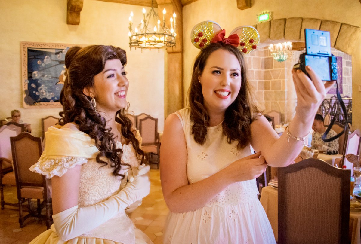 elliesteadman's tweet photo. That time @ThatDisneyLover caught me introducing Belle to vlogging! 🙈🌹✨ https://t.co/PZHEGc5icT