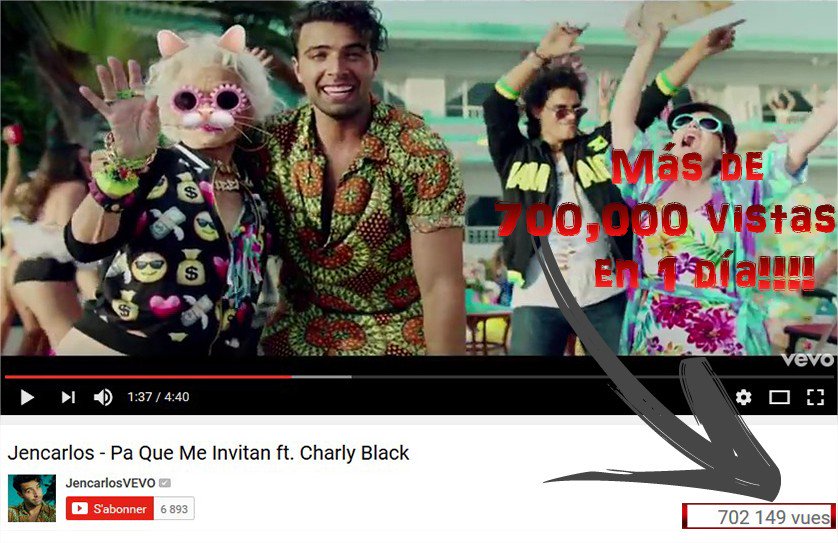 YEAH!!!! #PaQueMeInvitan Más de 700,000 vistas en solo 1 día!!!! 👏👏👏 <a href="/jencarlosmusic/">Jencarlos</a> <a href="/Maffio/">Maffio</a> <a href="/Charlyblack876/">TOP TRELAWNY GENERAL</a>