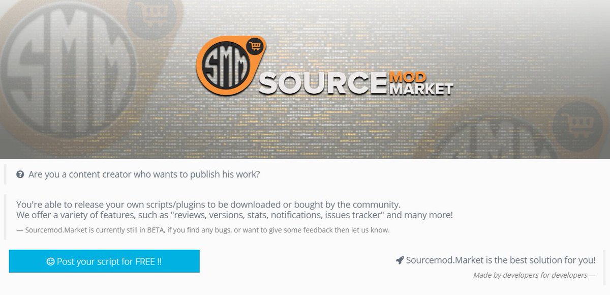SourcemodMarket's tweet image. Post your #script #plugin for #free on #Sourcemod #Market