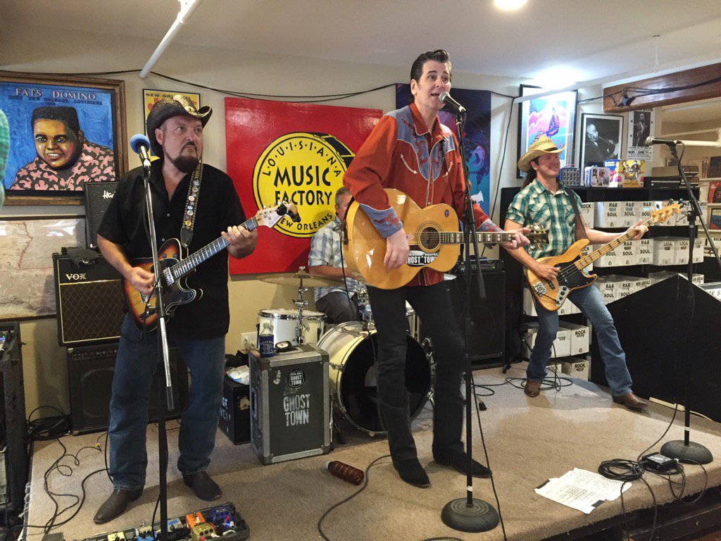 MrRodair's tweet photo. Rockabilly rockin at La. Music Factory instore w/@christianserpas &amp; Ghost Town @LMFNOLA #NewOrleans https://t.co/1NbOyogyju