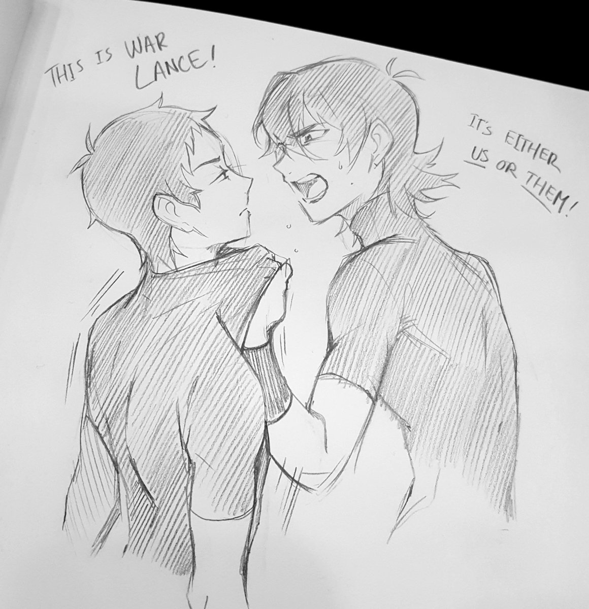 hiberrybottle's tweet photo. military!au Klance has issues to sort out https://t.co/l9wtO8G2Sl