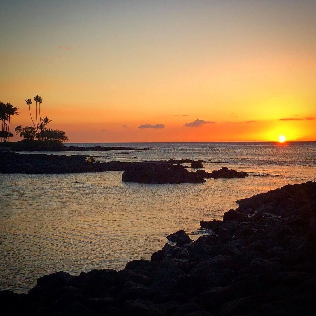 Big islands sunsets ❤️❤️ @fairmontorchid @fairmonthotels #bigisland #bigislandhawaii #sunset #sunsetsilhouette #sea…