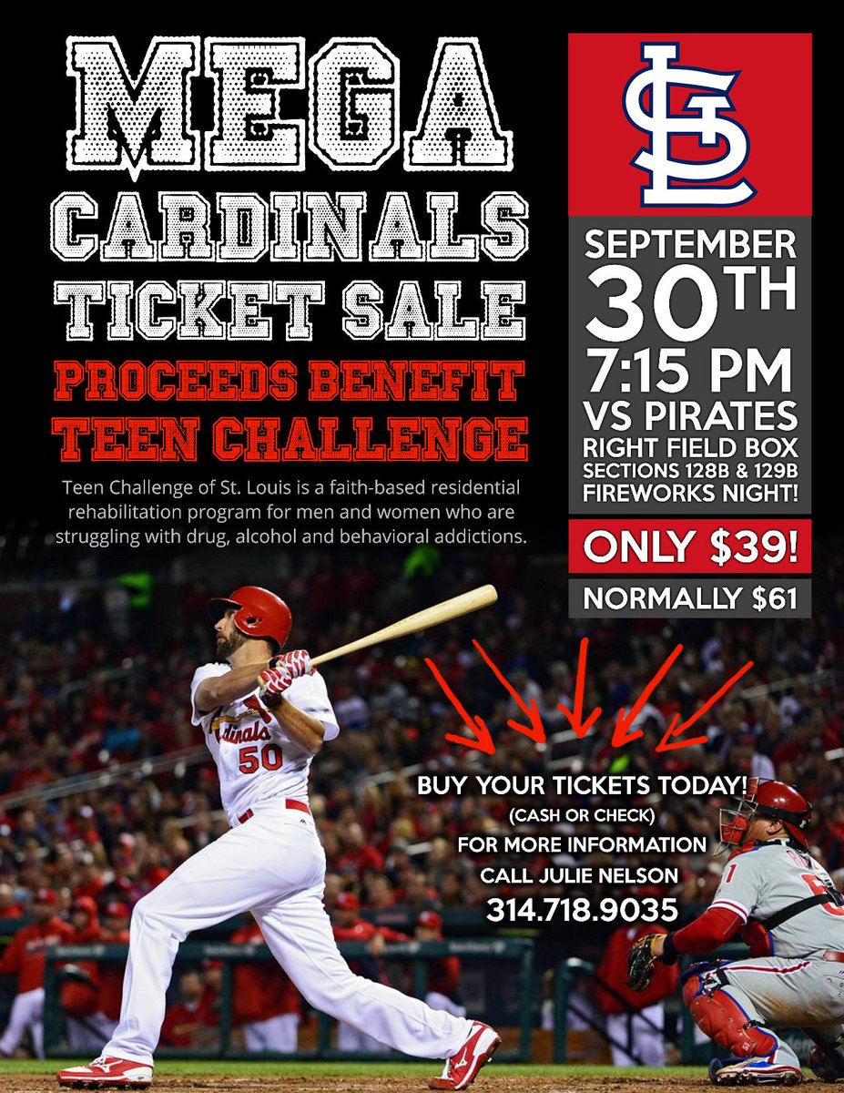 Tc_Stl's tweet image. #TCSTL Fundraiser @Cardinals Game on Friday, Sept. 30th at 7:15PM! Register now at teenchallengestl.com/news-events/ev…!