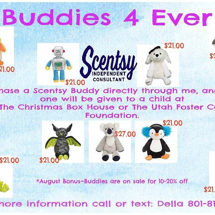 #Buddys4Ever #ScentsyBuddy #Fundraiser #Fostercare #ChristmasBoxHouse #UtahFosterCareFoundation