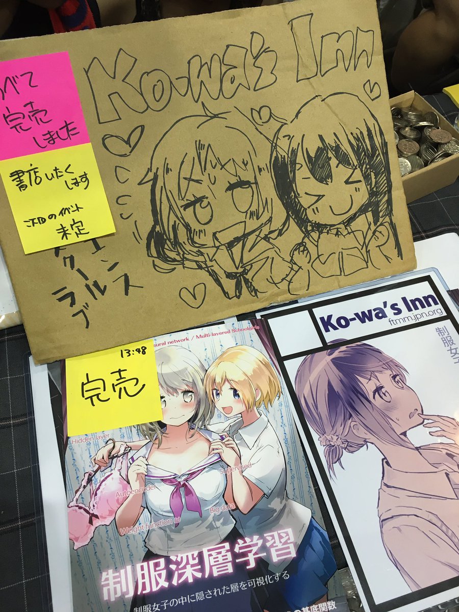 新刊完売しました〜。既刊も持ち込み分完売ですー。 