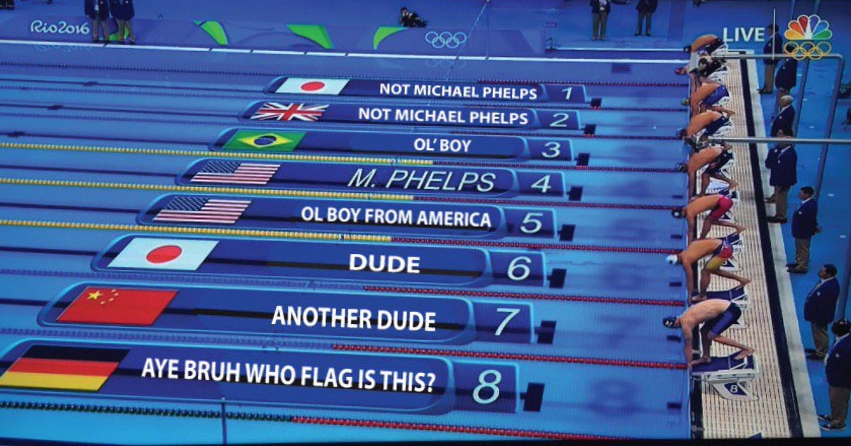 SCNotTopTen's tweet photo. How Americans watch the Olympics... https://t.co/QJVULPXEtT