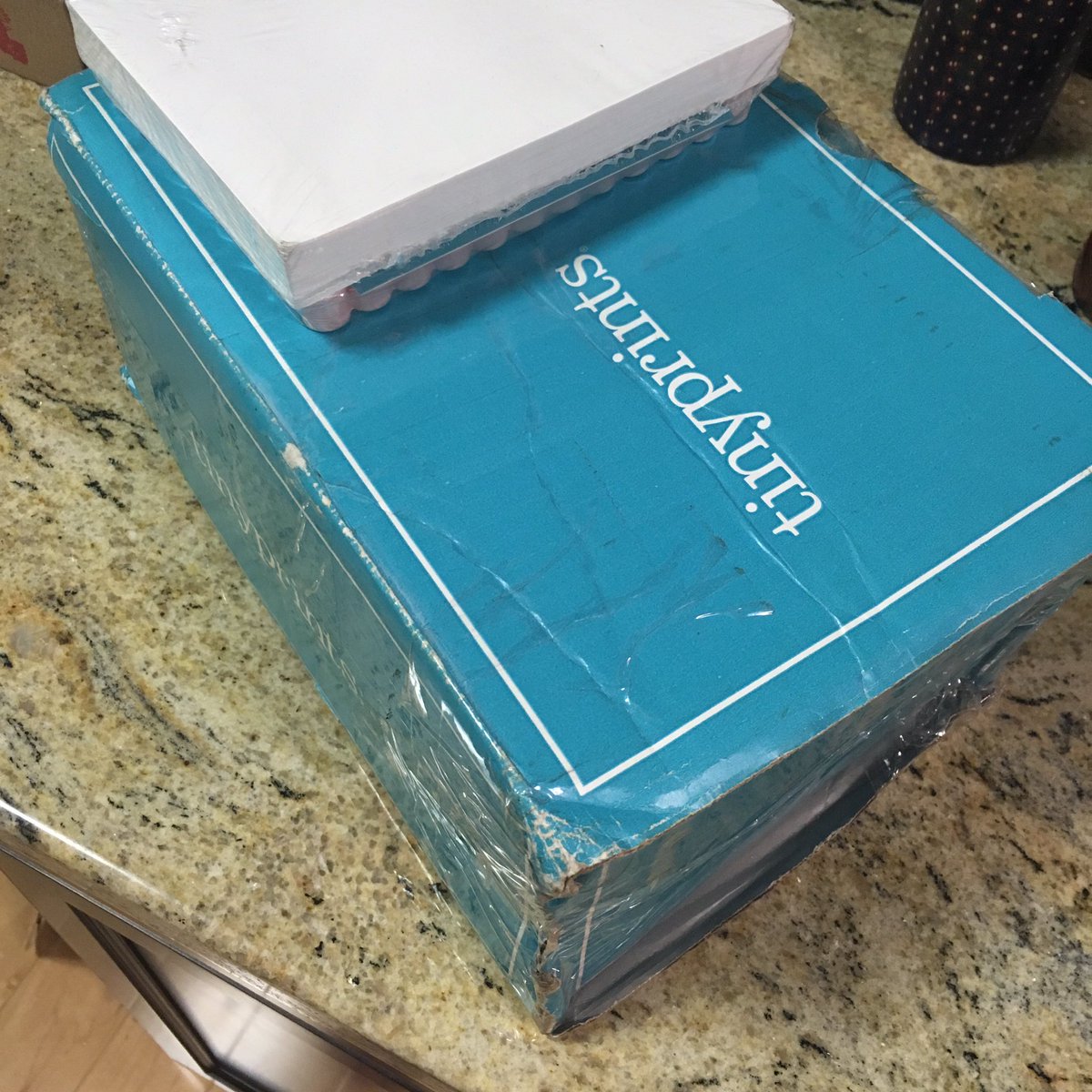 cdrgabby's tweet photo. Wow @TinyPrints what is this disaster of a box that you sent my order in?! Envelopes were damaged as well! https://t.co/cknHxiuODB