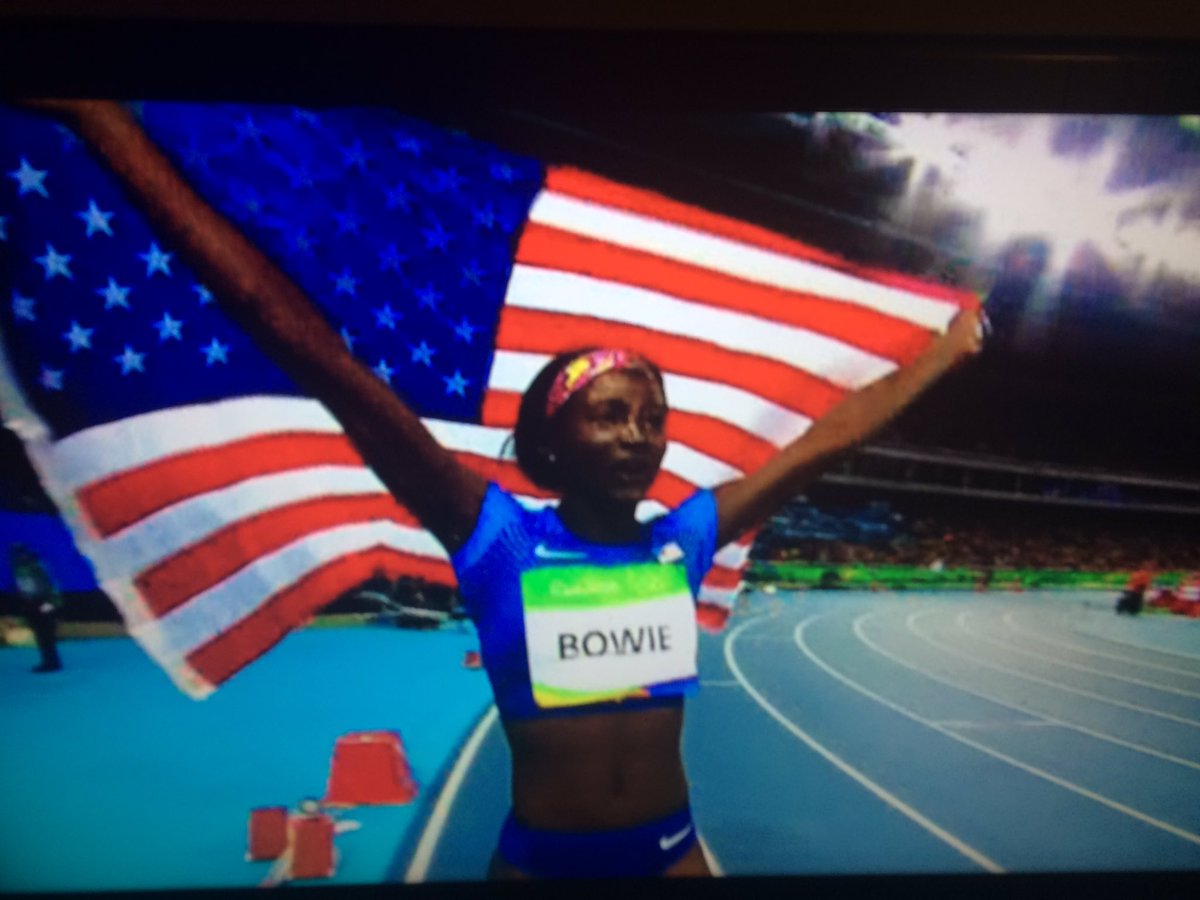 T4McCrary's tweet photo. Our Olympic Silver Medalist! Southern Miss alum Tori Bowie! #SMTTT https://t.co/k7tbFU5EYV