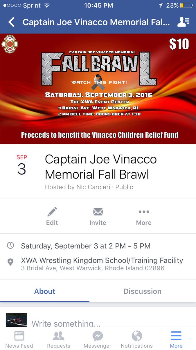 NCarcieri's tweet photo. Wrestling for a cause! Capt Vinacco Fall Brawl #cancersucks #firefighters #LODD #honorhislegacy #watchthisfight! https://t.co/c7PIeaHHkL
