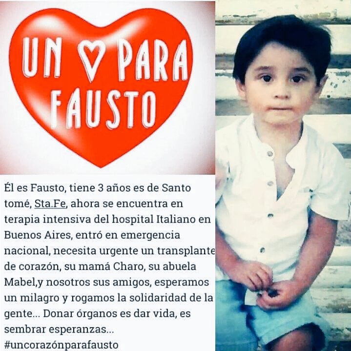 mili_riveroo's tweet photo. Un corazón para Fausto! Tiene 3 años y se encuentra en terapia intensiva! Ayudalo #RT 🙏❤ https://t.co/zSk0lYte9r
