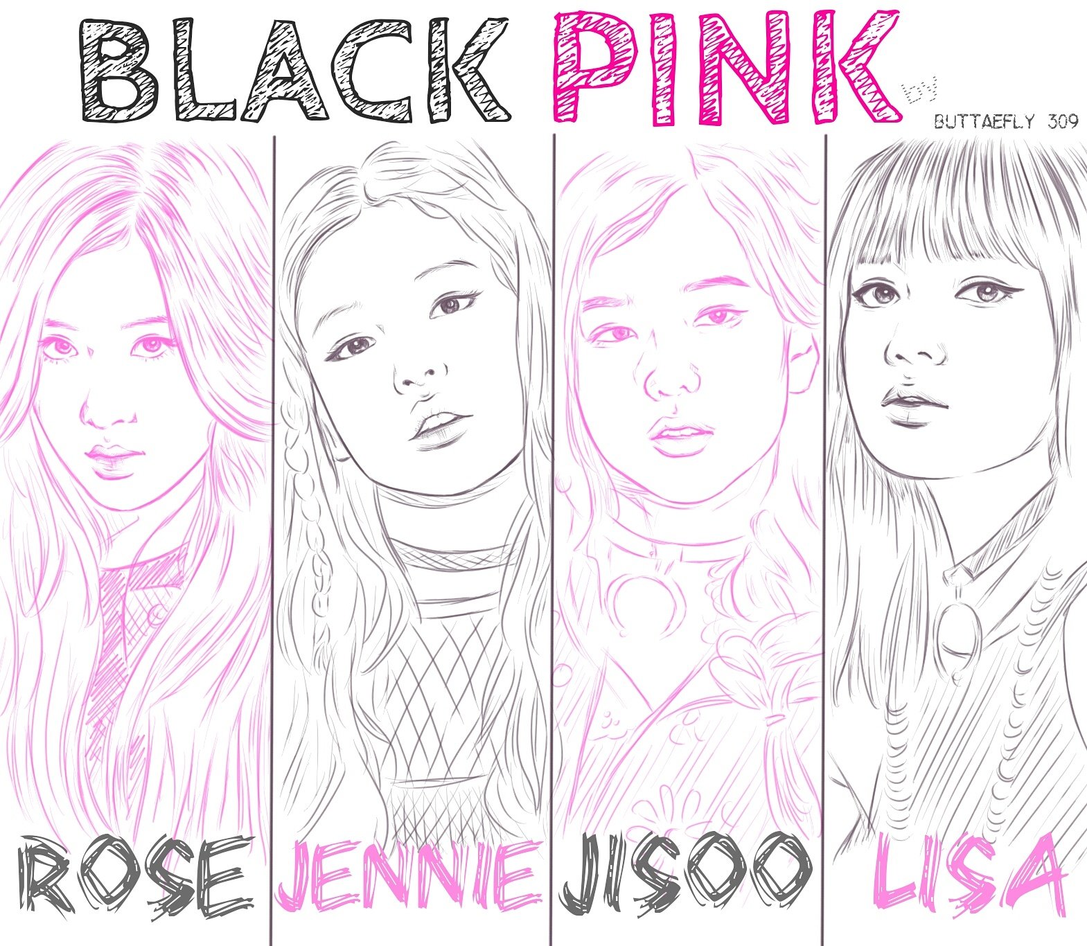 blackpink #blackpinkfanart #fanart #yg #jisoo #lisa #jennie #rose