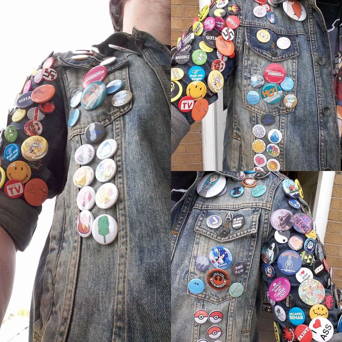 bethsbadges's tweet photo. One of my customers sent me these pics of his jacket! #badges #pins #buttons #fashionblogger #punkrock https://t.co/tIhae2PDKY