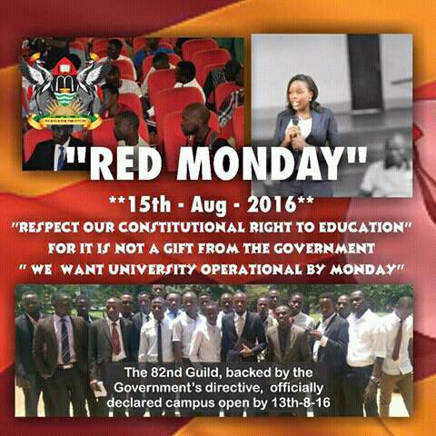 We are left with no option(s) #RedMonday <a href="/nbstv/">NBS Television</a> <a href="/campusbeeug/">Campus Bee</a> <a href="/ntvuganda/">NTV UGANDA</a> <a href="/DailyMonitor/">Daily Monitor</a> <a href="/newvisionwire/">The New Vision</a> @MakerereU