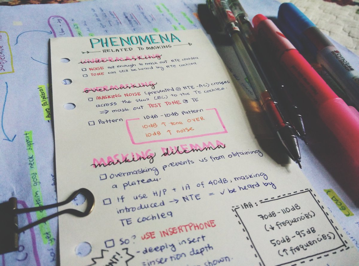 KamilahMaryam's tweet photo. These are phenomenon related to masking. Keep this in your notes.😜👌 #audiologystudent #studyinspiration #studydo https://t.co/uWqqogqKkZ