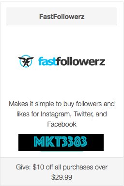 freecodesmaster's tweet image. Use code "MKT3383" to receive $10 off your first $30 purchase!

Build your social media and gain followers quickly.