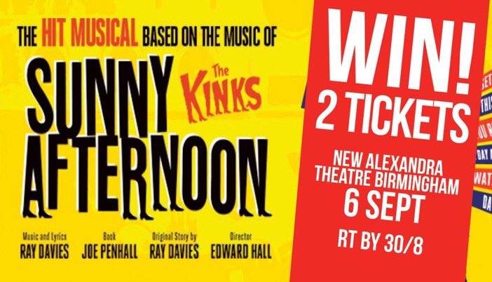 WhatsOnBrum's tweet photo. #WIN!
2 TICKETS to @KinksMusical showing at @newalextheatre 7-10 Sep. Simply RT before 30/8 to enter! https://t.co/gdxkpudcHa