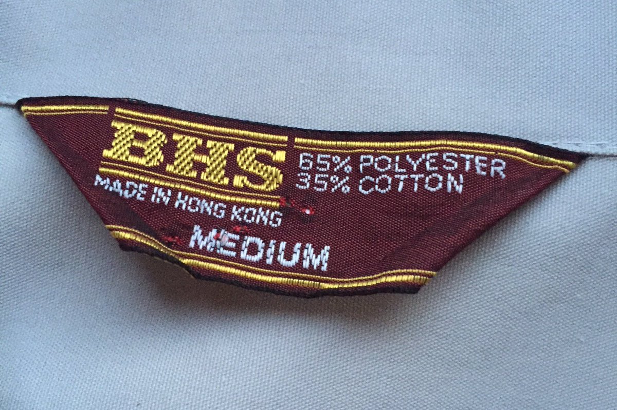 chrissalmon's tweet photo. From a shirt I got in a charity shop about 20 years ago that I don't wear but keep because I like the label. #RIPBHS https://t.co/ulFvlEzeLl