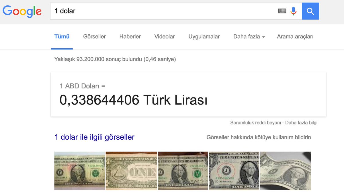 @Google'da döviz çeviri ile ilgili bir problem var tersten hesaplıyor. #search #unitconverter