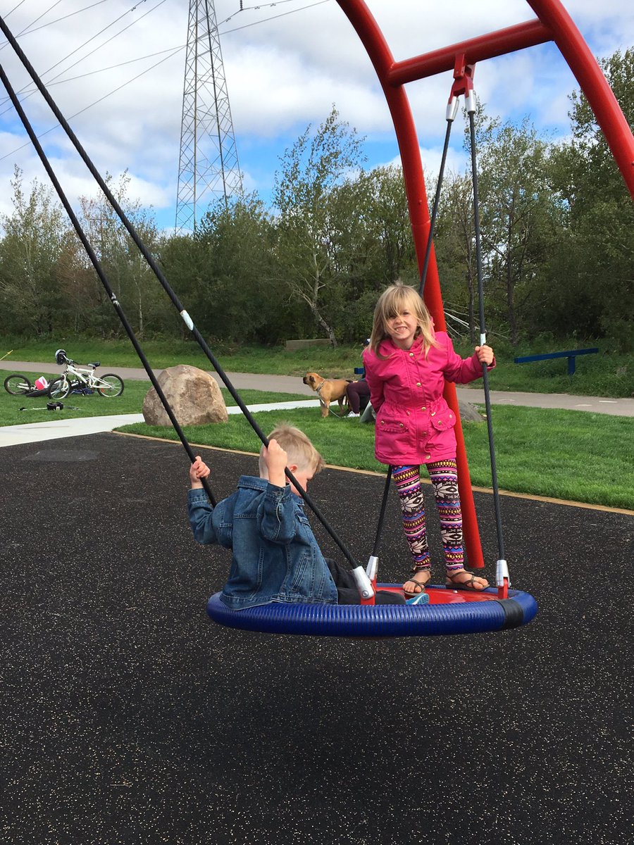 GaleKatchur's tweet photo. Andy's playground in @CityFortSask Dow Diamonds is official open and fabulous    The community thanks you https://t.co/eDjPDLajJr
