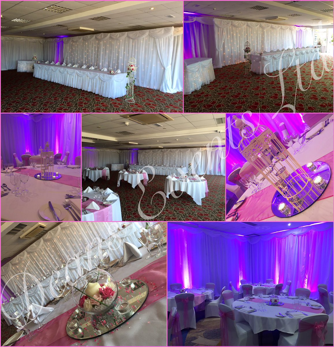 DeansEvents's tweet image. For rooms that need extra glam we love to use our wall drapes, up lighting and starlight range 💞💕😍. #weddings