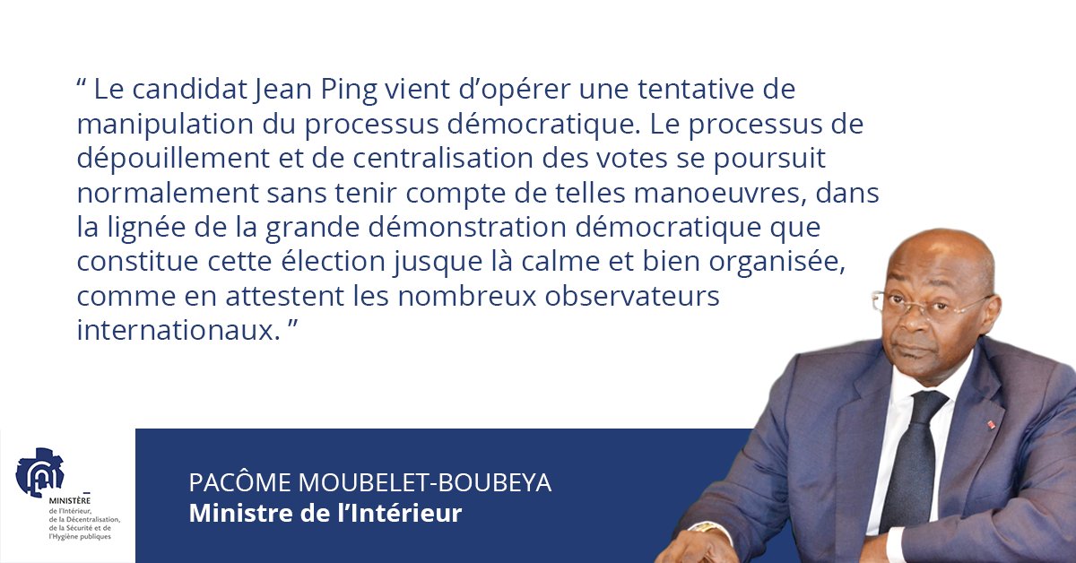 BilieByNze: RT MinInterieurGA: Rappel du MinInterieurGA qui insiste sur le respect du processus démocratique pour …