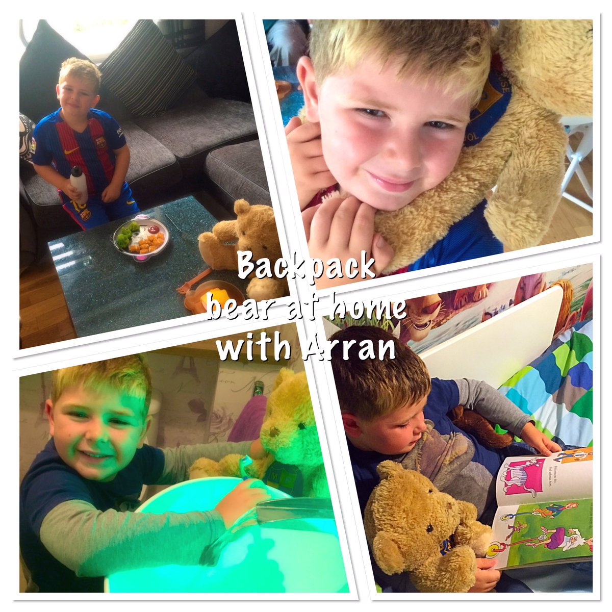 mal3565's tweet photo. @MuirhousePS Fun weekend with #backpackbear Arran wants to keep him!! https://t.co/jeNCqfHPHn