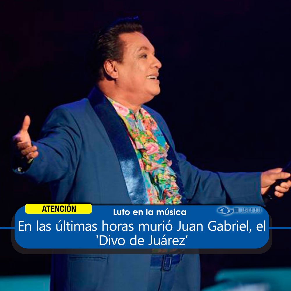 NoticiasCaracol's tweet image. #EnDesarrollo México está de luto, Juan Gabriel murió en las últimas horas tras sufrir un infarto.