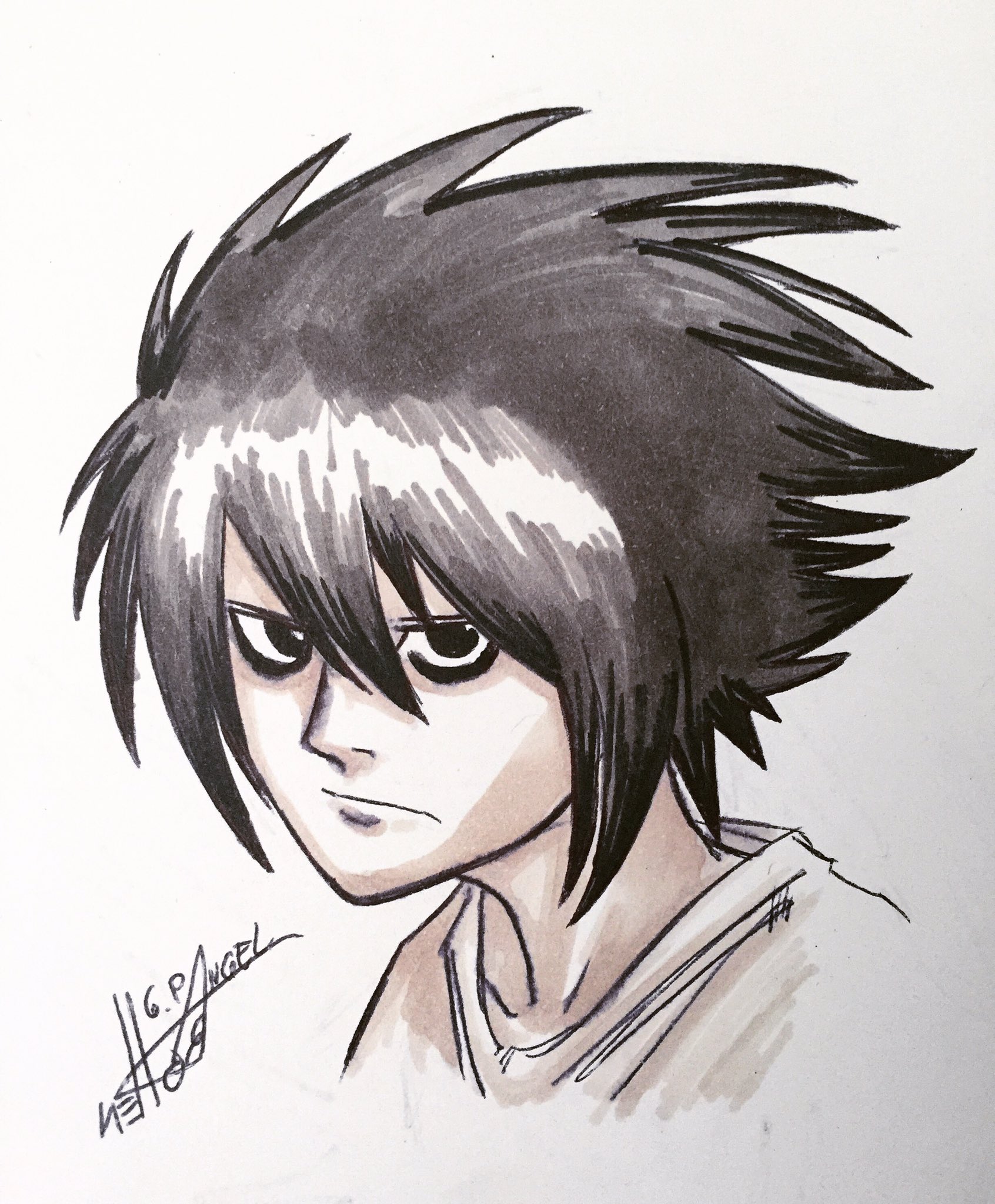 Angel Rotten L Death Note Draw Illustration Deathnote Anime Manga Art Artist Sketch Japan デスノート Markers エル T Co Nh3pxeaapr Twitter