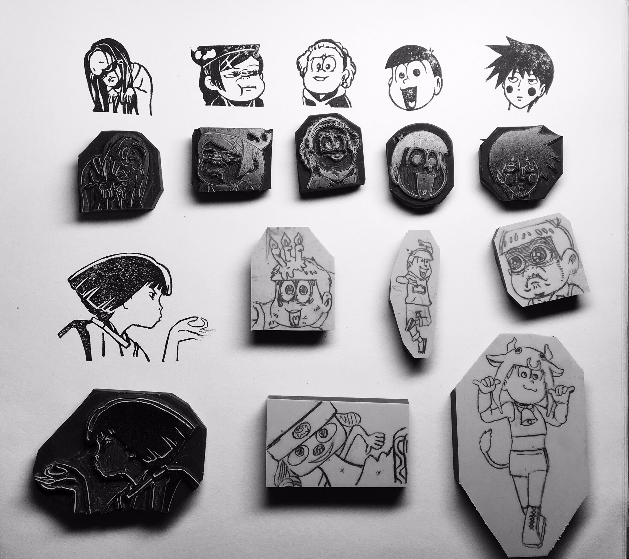 消しゴムはんこNo.147 ちびくまとりんご