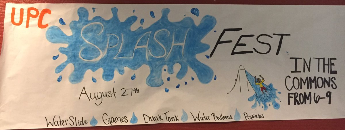 UPCatFHU's tweet photo. Everyone come out to the UPC Splash Fest tomorrow from 6-9 pm!! https://t.co/scfSnC1Prl