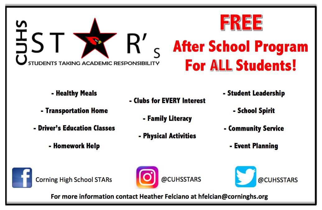 CuhsSTARs's tweet image. @CUHSCardinals Come join STARs in Room B1 after school every day! #CorningUnionHighSchool #CorningCA