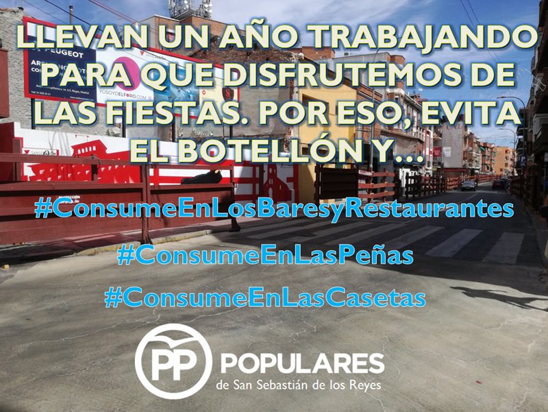 PPSanse's tweet photo. ESTA NOCHE RECUERDA #ConsumoResponsableDeAlcohol Apoya a las peñas, los hosteleros y asociaciones y #NoAlBotellón https://t.co/AfuXj20uh4