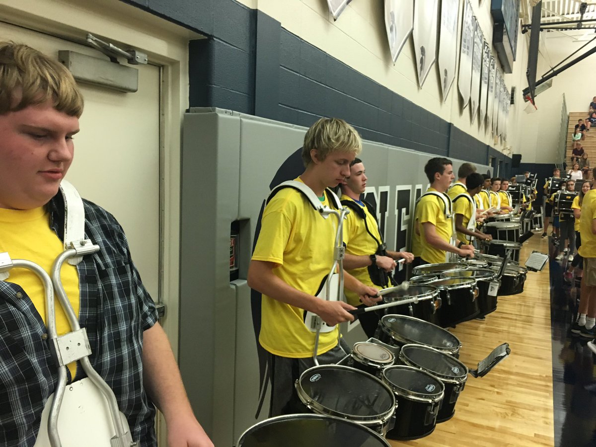 pvspartanband's tweet photo. Spartan Drum Line kickin' off the school year! #missingmelody #smb2016 https://t.co/9bAHB5DW5v