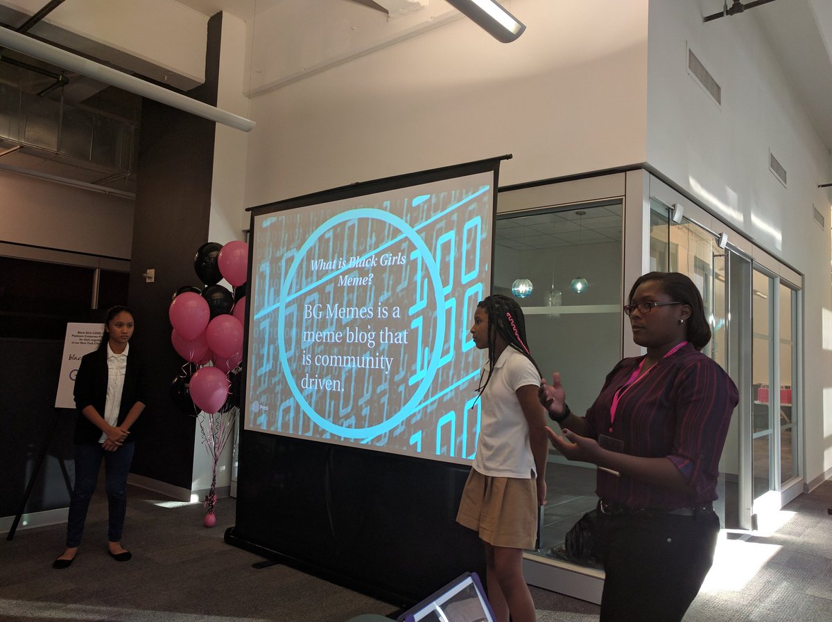 BlackGirlsCode's tweet image. Some fun meme action with monetization! Great idea from these tech divas! #BGCSummerofCODE2016 #NY
