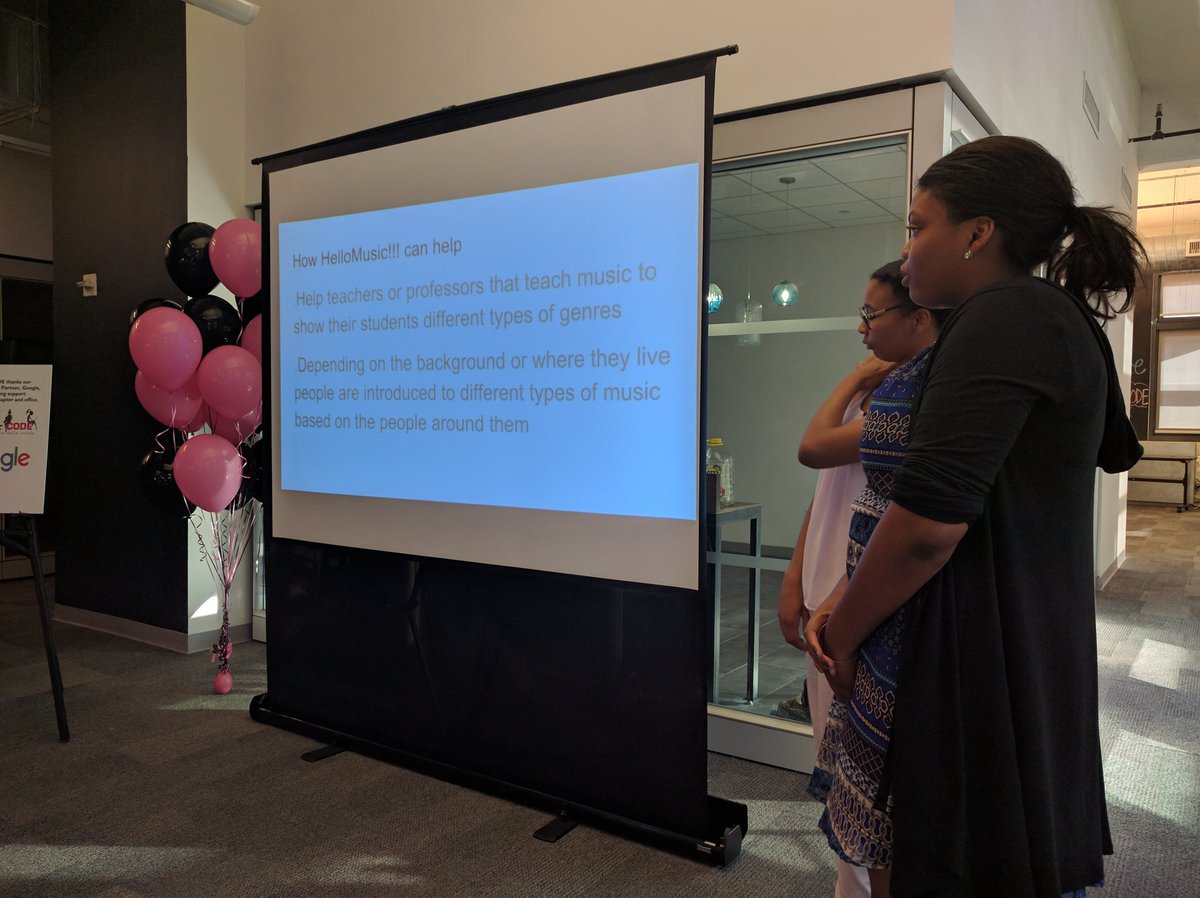 BlackGirlsCode's tweet image. Dayja and Imani want us to say &quot;Hello Music!&quot; #BGCSummerofCODE2016 #NY