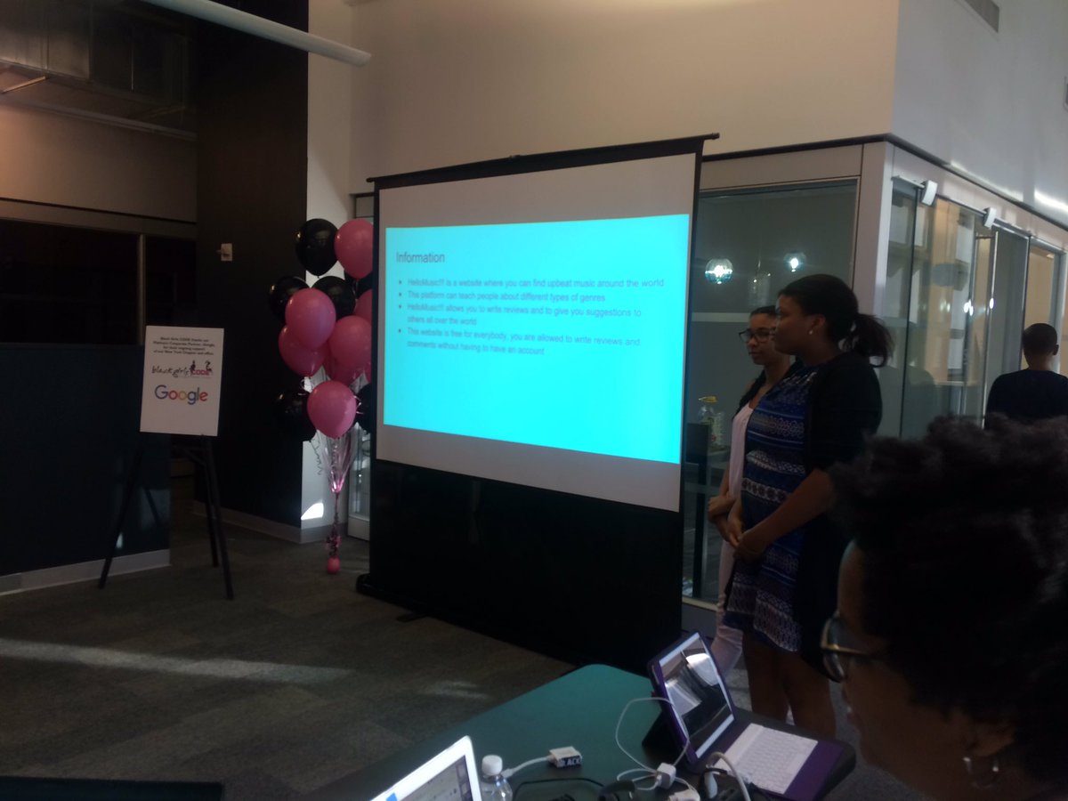 BlackGirlsCode's tweet image. Hello Music!!! Dayjah and Imani&apos;s Incredible Website! #BGCSummerofCODE2016 NYC
