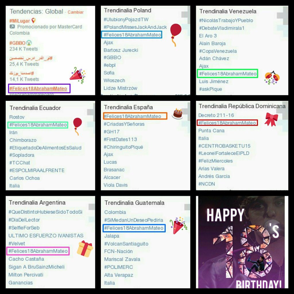 AbrahamMateo's tweet image. #Felices18AbrahamMateo con VOSOTR@S! TT GLOBAL: Esp, Vzla, Ecu, Uru, RD, Arg, CR, Guatemala y Nicaragua
#TCNST ❤