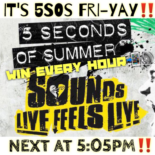 KADENRADIO's tweet photo. anutha hour, anutha chance at #5SOSFriYay 4️⃣:0️⃣5️⃣PM‼️ #SoundsLiveFeelsLive #5SOS tix‼️ https://t.co/TWd4z42Y8L https://t.co/L2Z8m73nHL
