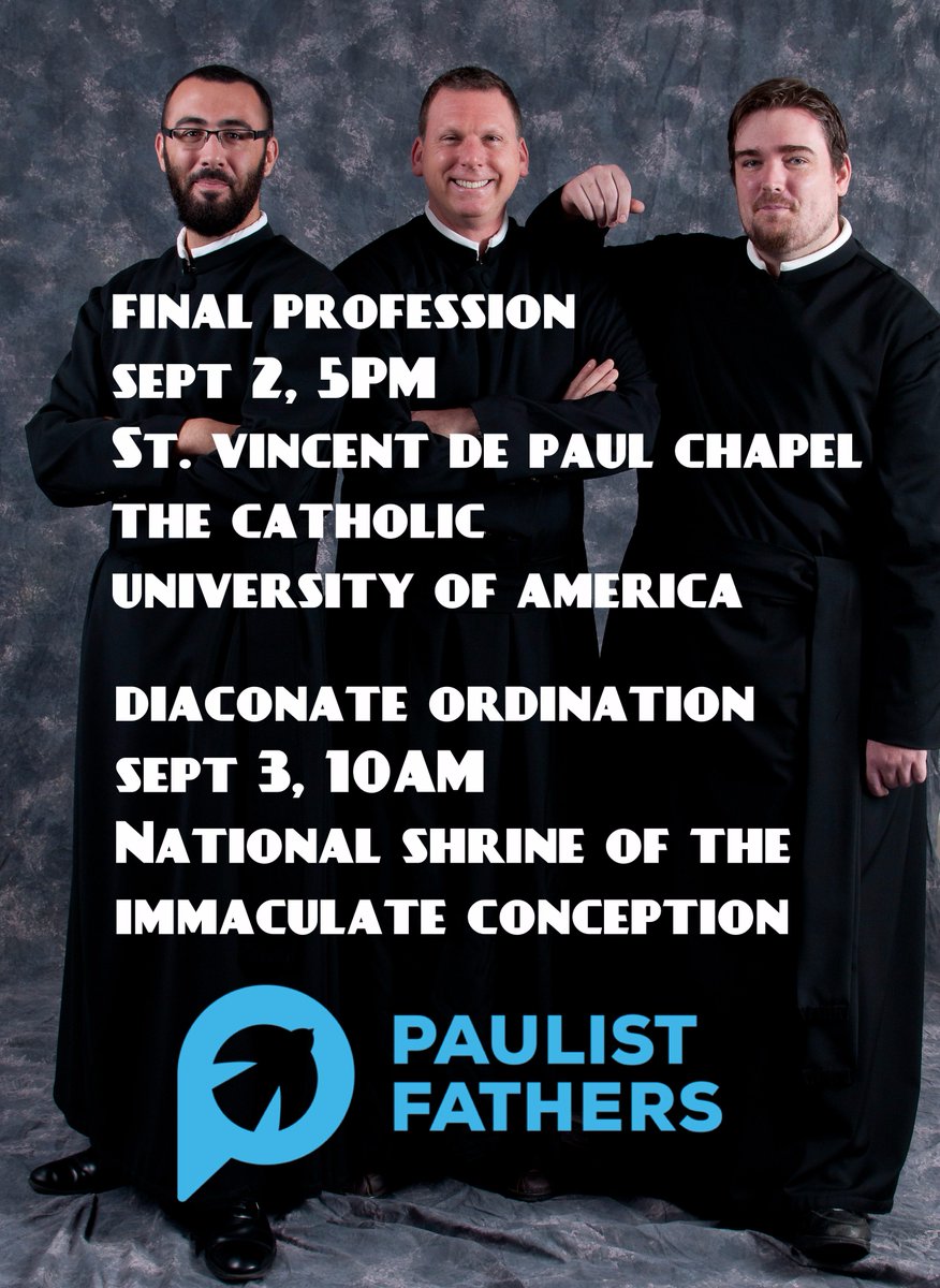 swilsonsmith's tweet photo. Hope to see ya'll in DC next weekend! #FinalProfession #Diaconate #Ordination #CSPForMe @PaulistFathers https://t.co/BY4RrDKLgI