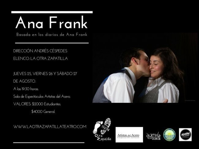 agendaconce's tweet image. HOY sábado! "Ana Frank", de @Laotrazapatilla, en Artistas del Acero #Concepción agendaconce.cl/2016/1085⭐🎭⏰