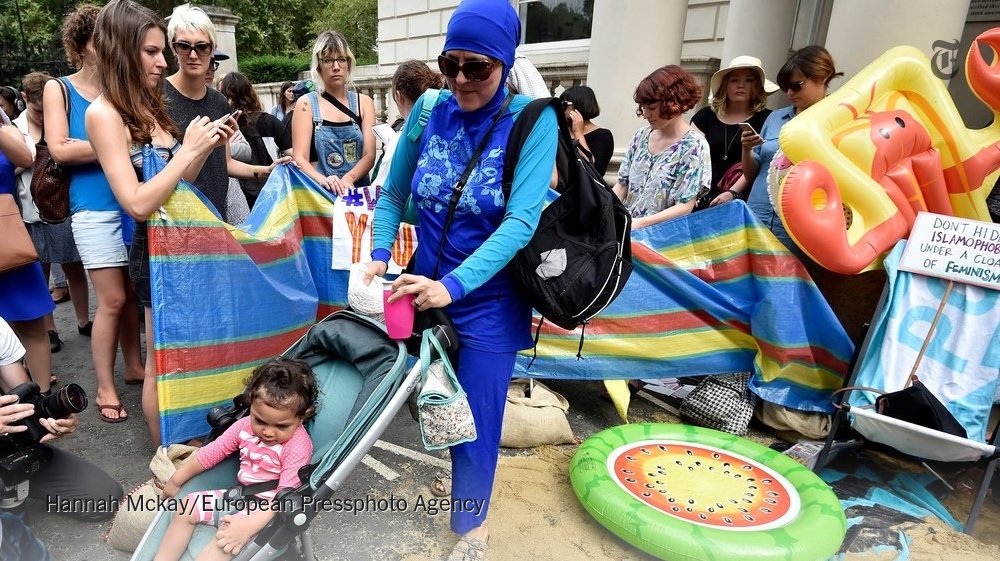 nytimes's tweet photo. French court says burkini ban violates civil liberties https://t.co/fVkrLVHEkW https://t.co/pFbvp50K8O