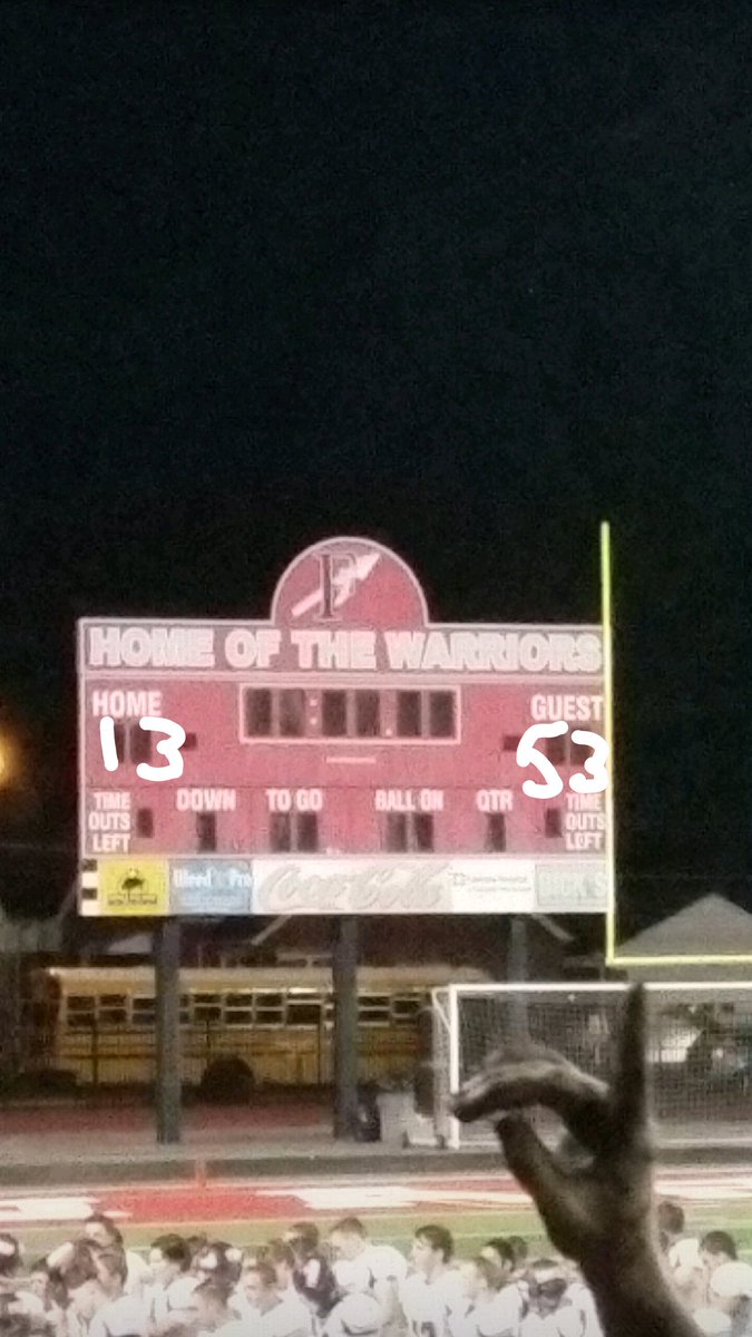 Unfortunately, FPHS turned off the scoreboard seconds before the clock hit zero, so this pic will have to suffice.