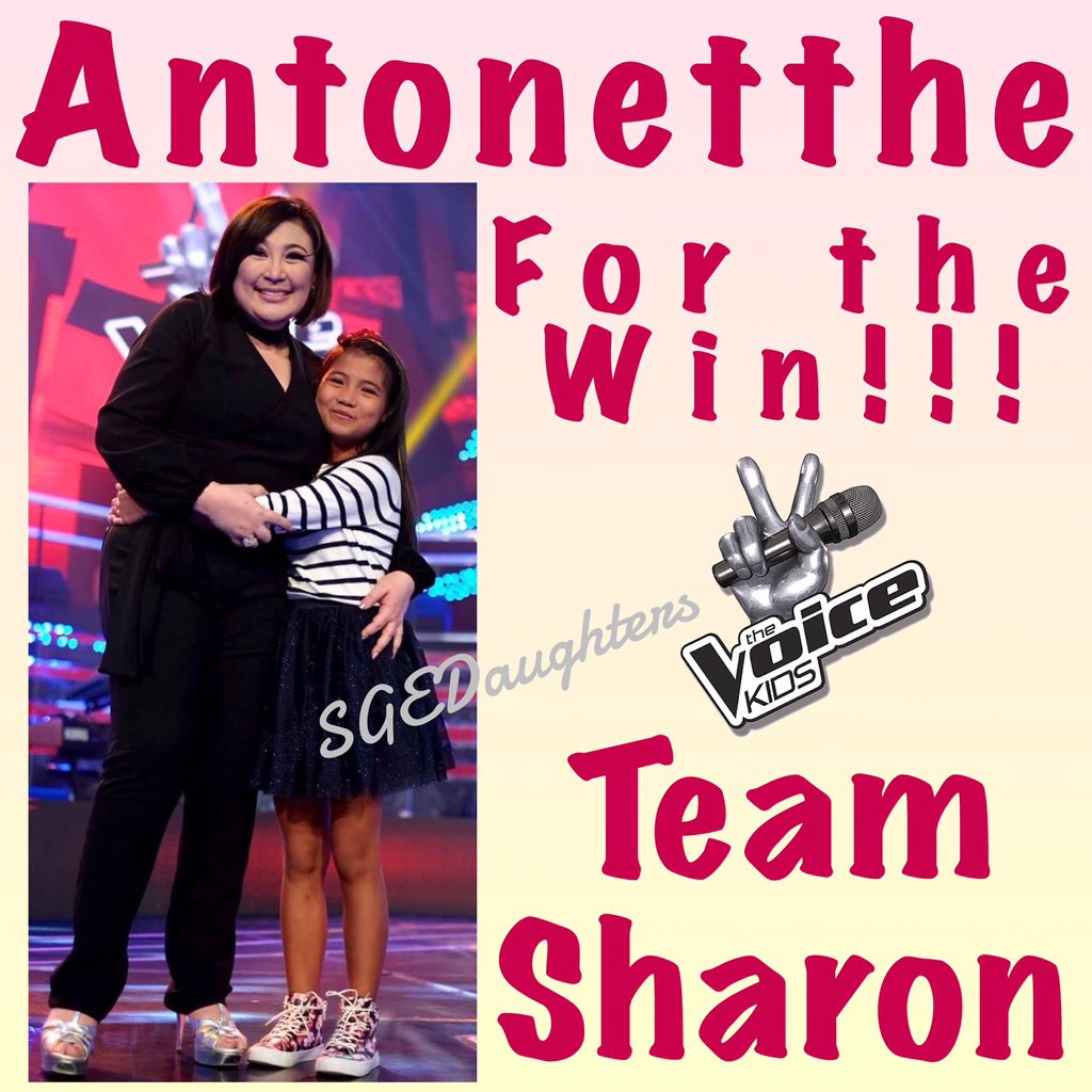 SGEdaughters's tweet photo. Final Showdown na! Pls support Antonetthe #TVK3FinaLShowdown #TVK3AntonettheFTW | Team Sharon @sharon_cuneta12 https://t.co/DxzyXL0JQ7